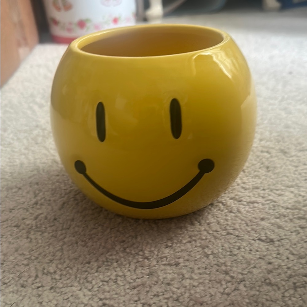 Yellow Smiley Face Planter
